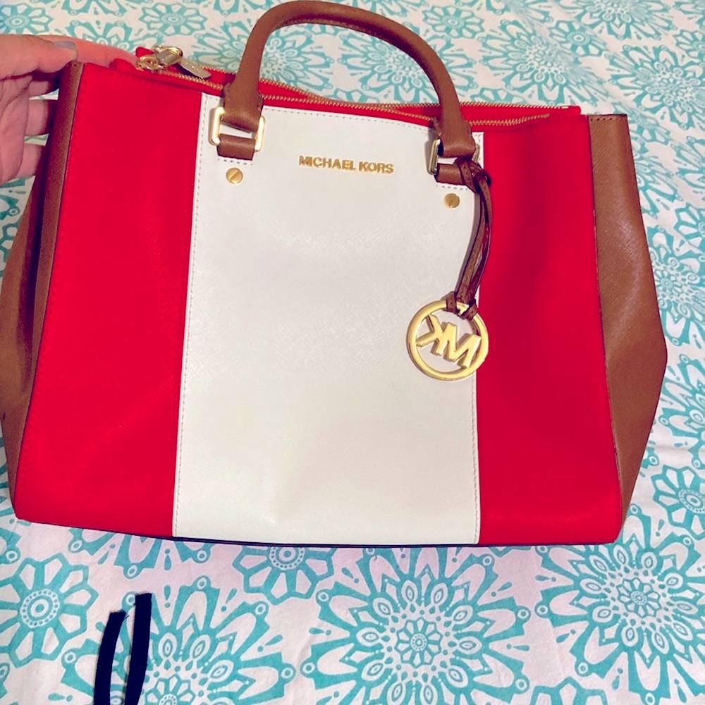 Michael kors tote travel leather bag